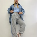 pantalone felpato con polsino grey